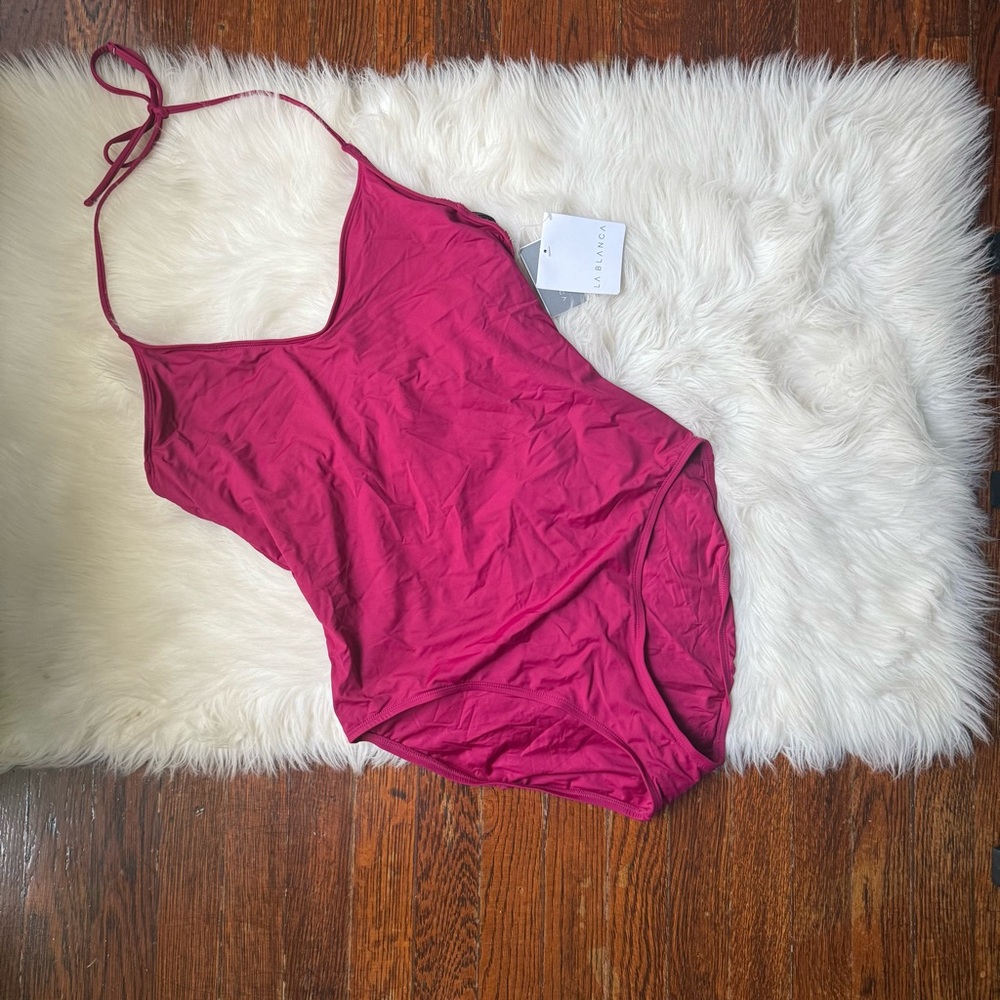 La Blanca Tummy Control with Underwire One piece Swimsuit Burgundy Wine NWT